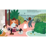Buchseite-Maria-Montessori-mit-Kindern-im-Garten